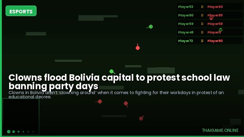 Clowns flood Bolivia capital to protest school law banning party days
