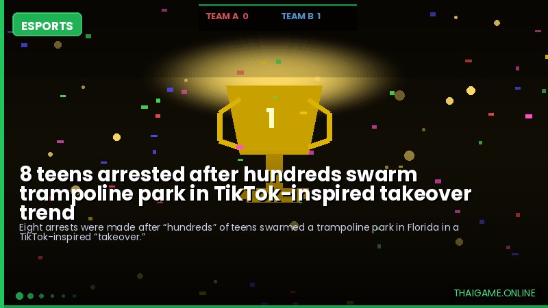 8 teens arrested after hundreds swarm trampoline park in TikTok-inspired takeover trend