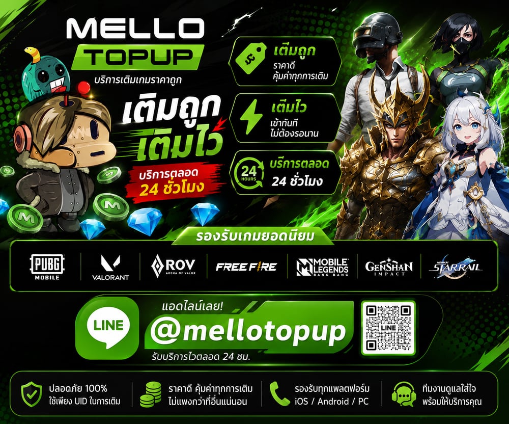 Mello Topup เติมเกมราคาถูก